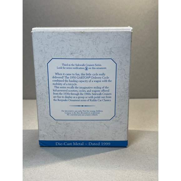 Hallmark Keepsake 1950 Garton Delivery Cycle Sidewalk Cruisers Ornament - Picture 9 of 9